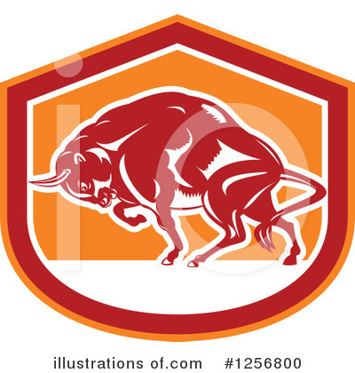 Royalty-Free (RF) Bull Clipart Illustration by patrimonio - Stock Sample #1256800