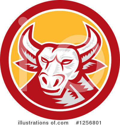 Royalty-Free (RF) Bull Clipart Illustration by patrimonio - Stock Sample #1256801
