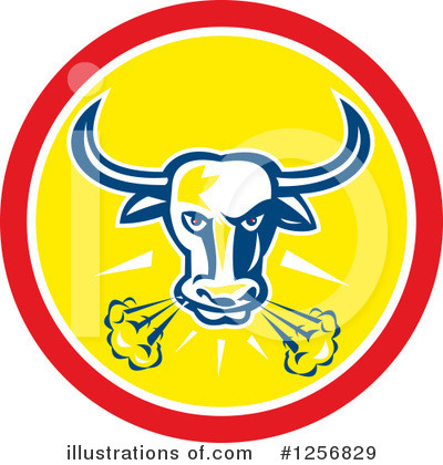 Royalty-Free (RF) Bull Clipart Illustration by patrimonio - Stock Sample #1256829