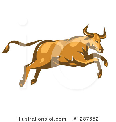 Royalty-Free (RF) Bull Clipart Illustration by patrimonio - Stock Sample #1287652