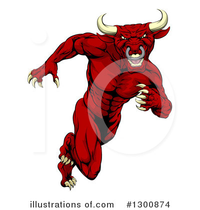 Royalty-Free (RF) Bull Clipart Illustration by AtStockIllustration - Stock Sample #1300874