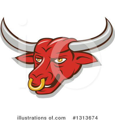 Royalty-Free (RF) Bull Clipart Illustration by patrimonio - Stock Sample #1313674