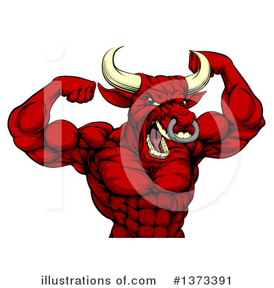 Royalty-Free (RF) Bull Clipart Illustration by AtStockIllustration - Stock Sample #1373391