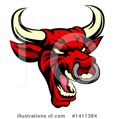Royalty-Free (RF) Bull Clipart Illustration by AtStockIllustration - Stock Sample #1411384