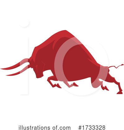 Royalty-Free (RF) Bull Clipart Illustration by Hit Toon - Stock Sample #1733328