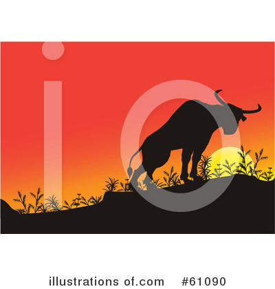 Royalty-Free (RF) Bull Clipart Illustration by pauloribau - Stock Sample #61090