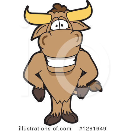 Royalty-Free (RF) Bull Mascot Clipart Illustration by Mascot Junction - Stock Sample #1281649