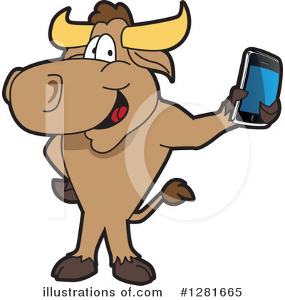 Royalty-Free (RF) Bull Mascot Clipart Illustration by Mascot Junction - Stock Sample #1281665