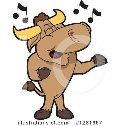 Royalty-Free (RF) Bull Mascot Clipart Illustration by Mascot Junction - Stock Sample #1281667