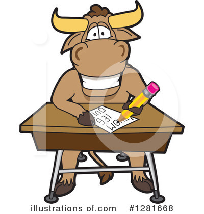 Royalty-Free (RF) Bull Mascot Clipart Illustration by Mascot Junction - Stock Sample #1281668
