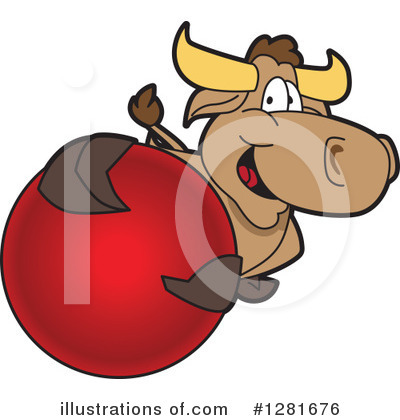 Royalty-Free (RF) Bull Mascot Clipart Illustration by Mascot Junction - Stock Sample #1281676