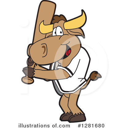 Royalty-Free (RF) Bull Mascot Clipart Illustration by Mascot Junction - Stock Sample #1281680