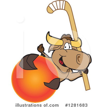 Royalty-Free (RF) Bull Mascot Clipart Illustration by Mascot Junction - Stock Sample #1281683