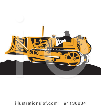 Royalty-Free (RF) Bulldozer Clipart Illustration by patrimonio - Stock Sample #1136234