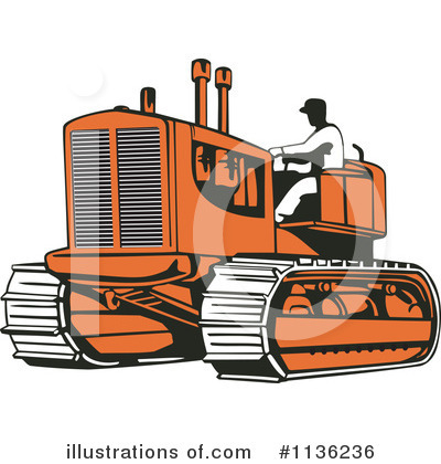 Royalty-Free (RF) Bulldozer Clipart Illustration by patrimonio - Stock Sample #1136236
