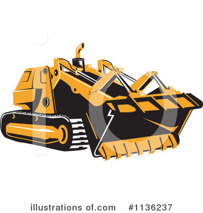 Royalty-Free (RF) Bulldozer Clipart Illustration by patrimonio - Stock Sample #1136237