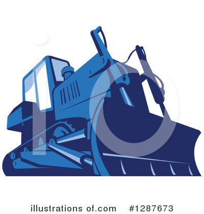 Royalty-Free (RF) Bulldozer Clipart Illustration by patrimonio - Stock Sample #1287673