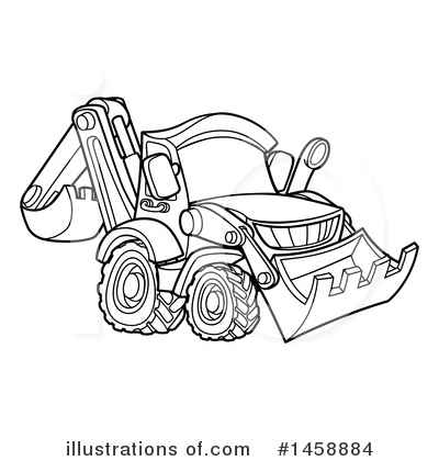 Royalty-Free (RF) Bulldozer Clipart Illustration by AtStockIllustration - Stock Sample #1458884