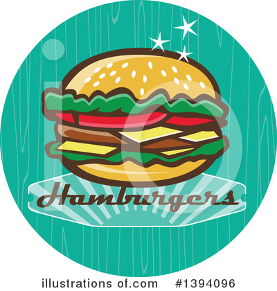 Royalty-Free (RF) Burger Clipart Illustration by patrimonio - Stock Sample #1394096
