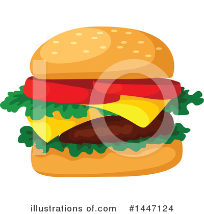 Cheeseburger Clipart #1447124 by Vector Tradition SM