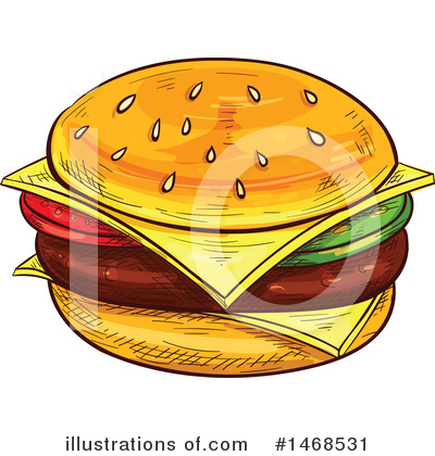 Cheeseburger Clipart #1468531 by Vector Tradition SM