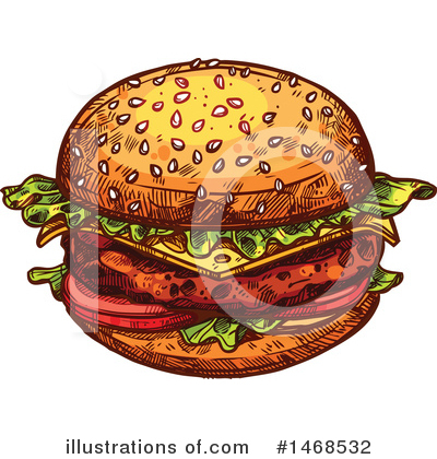 Cheeseburger Clipart #1468532 by Vector Tradition SM