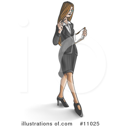 Business Woman Clipart #11025 by Leo Blanchette