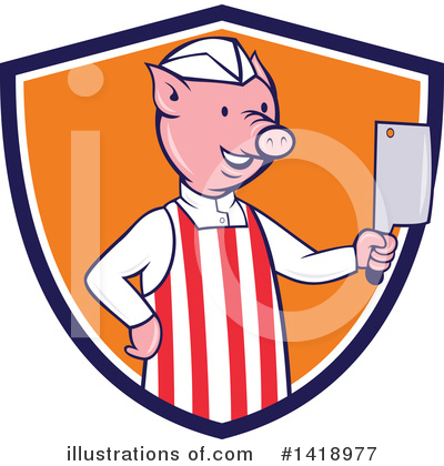 Royalty-Free (RF) Butcher Clipart Illustration by patrimonio - Stock Sample #1418977