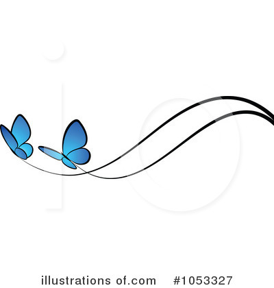 Blue Butterfly Clipart #1053327 by elena
