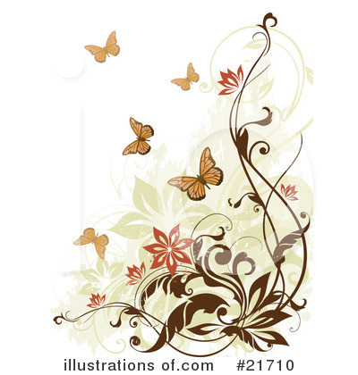 Royalty-Free (RF) Butterflies Clipart Illustration by OnFocusMedia - Stock Sample #21710