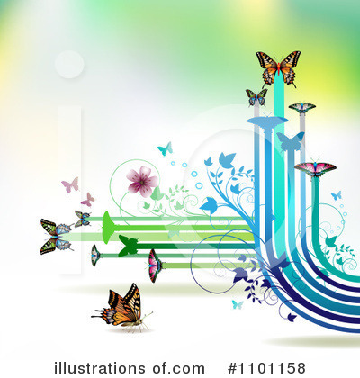 Royalty-Free (RF) Butterfly Background Clipart Illustration by merlinul - Stock Sample #1101158