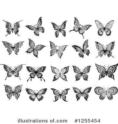 Royalty-Free (RF) Butterfly Clipart Illustration by Vector Tradition SM - Stock Sample #1255454
