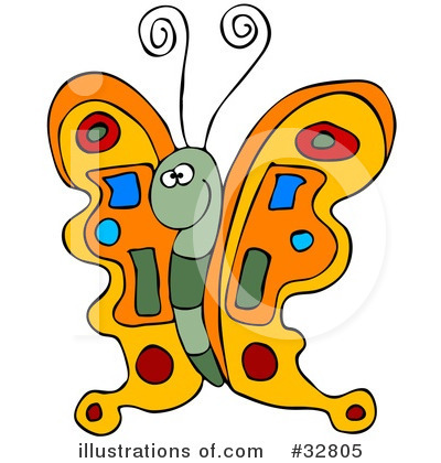 Royalty-Free (RF) Butterfly Clipart Illustration by djart - Stock Sample #32805