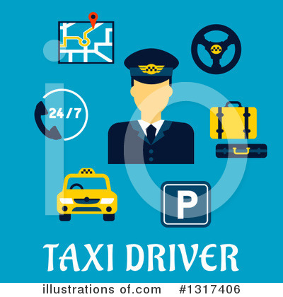 Taxi Driver Clipart #1317406 by Vector Tradition SM