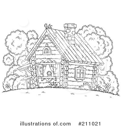 Royalty-Free (RF) Cabin Clipart Illustration by Alex Bannykh - Stock Sample #211021