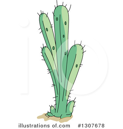 Royalty-Free (RF) Cactus Clipart Illustration by Pushkin - Stock Sample #1307678