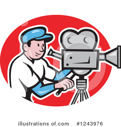Royalty-Free (RF) Camera Man Clipart Illustration by patrimonio - Stock Sample #1243976
