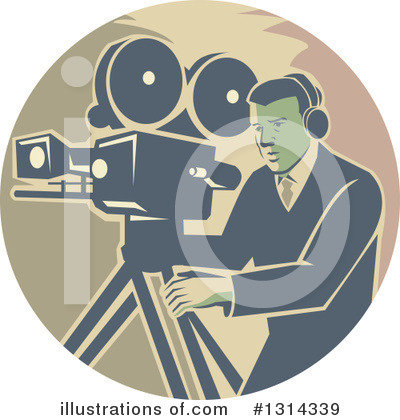 Royalty-Free (RF) Camera Man Clipart Illustration by patrimonio - Stock Sample #1314339