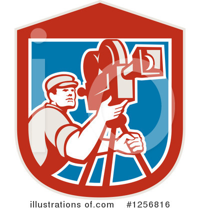 Royalty-Free (RF) Cameraman Clipart Illustration by patrimonio - Stock Sample #1256816