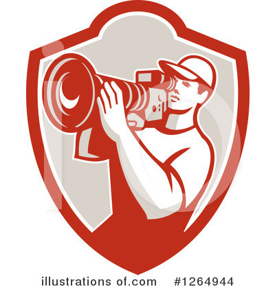 Royalty-Free (RF) Cameraman Clipart Illustration by patrimonio - Stock Sample #1264944