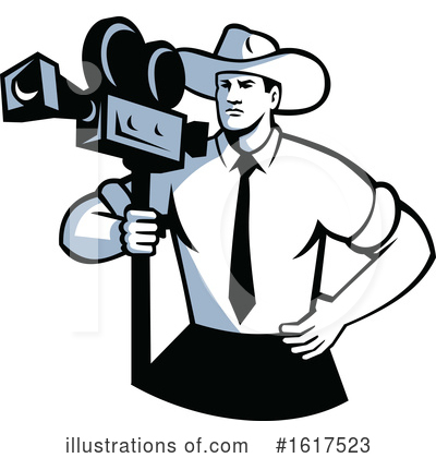 Royalty-Free (RF) Cameraman Clipart Illustration by patrimonio - Stock Sample #1617523