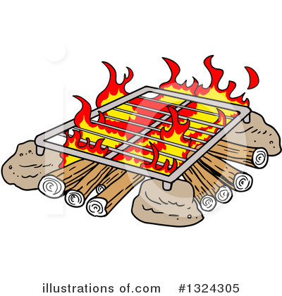 Royalty-Free (RF) Campfire Clipart Illustration by LaffToon - Stock Sample #1324305