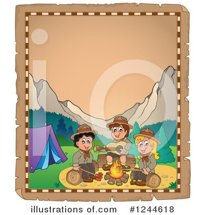 Royalty-Free (RF) Camping Clipart Illustration by visekart - Stock Sample #1244618