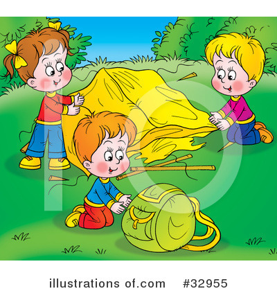 Royalty-Free (RF) Camping Clipart Illustration by Alex Bannykh - Stock Sample #32955