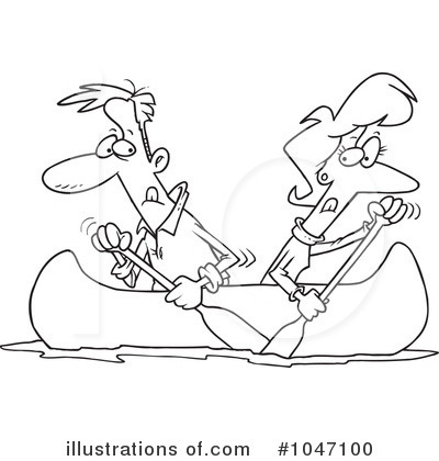 Royalty-Free (RF) Canoe Clipart Illustration by toonaday - Stock Sample #1047100