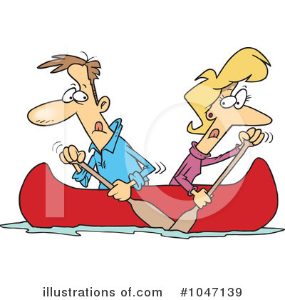 Royalty-Free (RF) Canoe Clipart Illustration by toonaday - Stock Sample #1047139