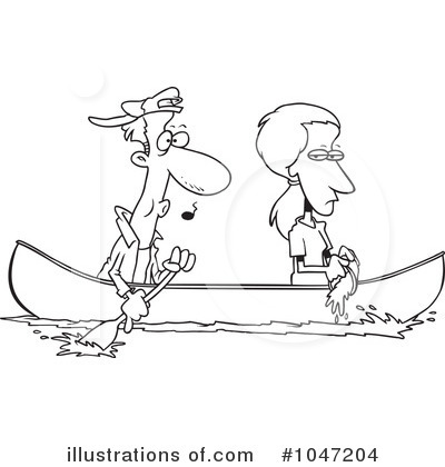 Royalty-Free (RF) Canoe Clipart Illustration by toonaday - Stock Sample #1047204