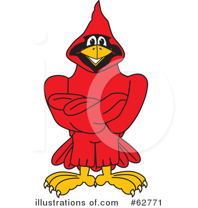 Royalty-Free (RF) Cardinal Character Clipart Illustration by Mascot Junction - Stock Sample #62771