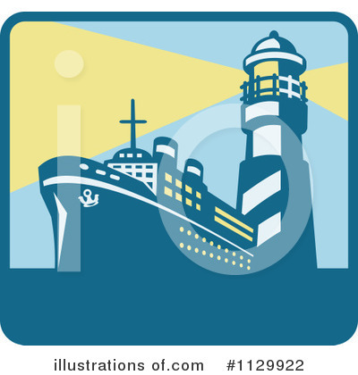 Royalty-Free (RF) Cargo Ship Clipart Illustration by patrimonio - Stock Sample #1129922