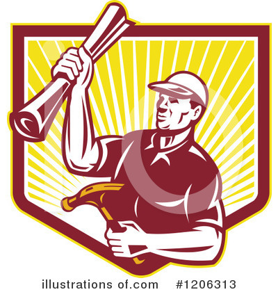 Royalty-Free (RF) Carpenter Clipart Illustration by patrimonio - Stock Sample #1206313